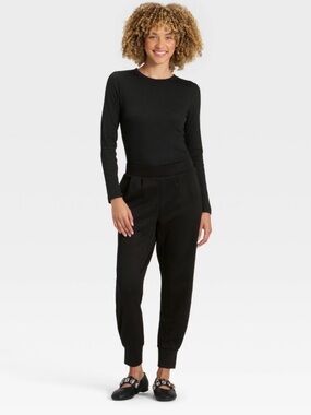 Black Women's Jogger Pants - Sleek Everyday Comfort A New Day Medium